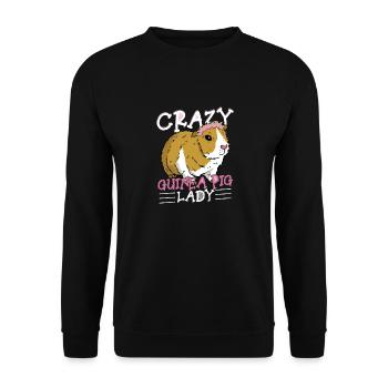 Crazy Guinea Pig Lady Rodent Cavy Lover - Unisex Sweatshirt - black - Front - Alina (178cm) & Michal (187cm)