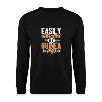 Easily Distracted By Guinea Pigs Cavy Lover Rodent - Unisex Sweatshirt - black - Front - Alina (178cm) & Michal (187cm)