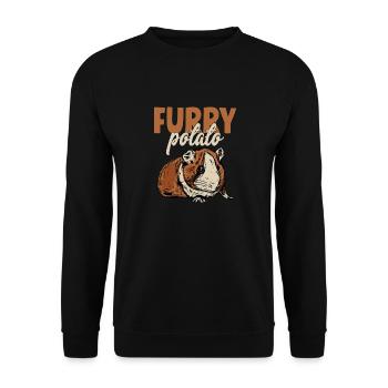 Furry Potato Rodent Guniea Pig Cavy Lover - Unisex Sweatshirt - black - Front - Alina (178cm) & Michal (187cm)