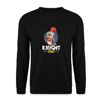 Knight Owl Nocturnal Ornithologist Birds Of Prey - Unisex Sweatshirt - black - Front - Alina (178cm) & Michal (187cm)