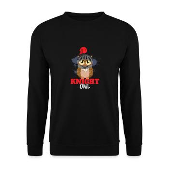 Knight Owl Birds Of Prey Ornithologist - Unisex Pullover - Schwarz - Vorne - Alina (178cm) & Michal (187cm)