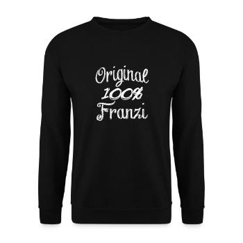 Original 100% Franzi - Unisex Pullover - Schwarz - Vorne - Alina (178cm) & Michal (187cm)