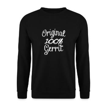 Original 100% Gerrit - Sweat-shirt Unisexe - noir - Devant - Alina (178cm) & Michal (187cm)