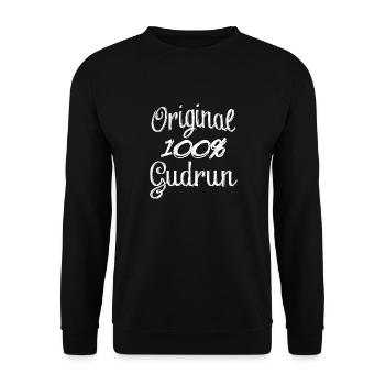 Original 100% Gudrun - Unisex Pullover - Schwarz - Vorne - Alina (178cm) & Michal (187cm)