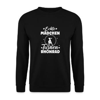 Echte Mädchen Turnen Rhönrad Gymnsatik Sport Turnf - Unisex Pullover - Schwarz - Vorne - Alina (178cm) & Michal (187cm)