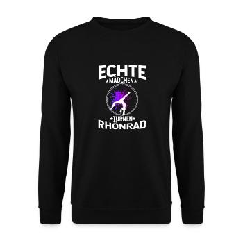 Echte Mädchen Turnen Rhönrad Gymnsatik Sport Turnf - Unisex Pullover - Schwarz - Vorne - Alina (178cm) & Michal (187cm)