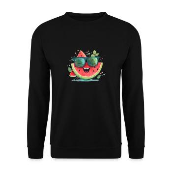 Watermelon Funny Summer Fruit Sunglasses Family - Unisex Sweatshirt - black - Front - Alina (178cm) & Michal (187cm)