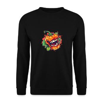 Carolina Reaper Hot Pepper Chili Head Funny Food - Unisex Sweatshirt - black - Front - Alina (178cm) & Michal (187cm)