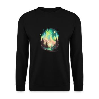 Aurores boréales Aurores boréales Belles et - Sweat-shirt Unisexe - noir - Devant - Alina (178cm) & Michal (187cm)