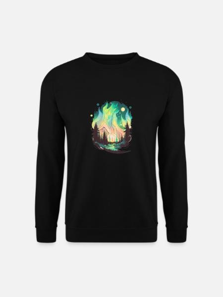 Aurora Borealis Nordlichter Wunderschön und - Unisex Pullover - Schwarz