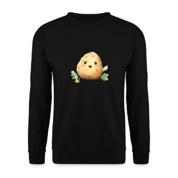 Potato Funny Vegetable Cute Baby Potato Squad - Unisex Sweatshirt - black - Front - Alina (178cm) & Michal (187cm)