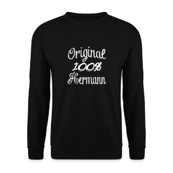 Original 100% Hermann - Sweat-shirt Unisexe - noir - Devant - Alina (178cm) & Michal (187cm)