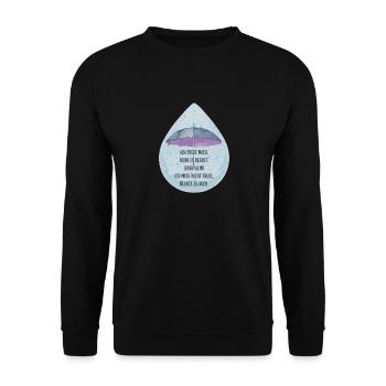 Ich freue mich...Regen Lustige Sprüche - Unisex Pullover - Schwarz - Vorne - Alina (178cm) & Michal (187cm)