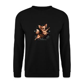 Chihuahua | Ballerina | Ballett | Tanz | Tanzen | - Unisex Pullover - Schwarz - Vorne - Alina (178cm) & Michal (187cm)