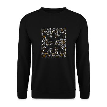 AMAZIGH BERBERE KABYLE MOTIF KABYLE - Sweat-shirt Unisexe - noir - Devant - Alina (178cm) & Michal (187cm)