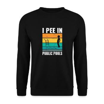 Je fais dans les piscines drôle Peeing dans les piscines Humour - Sweat-shirt Unisexe - noir - Devant - Alina (178cm) & Michal (187cm)