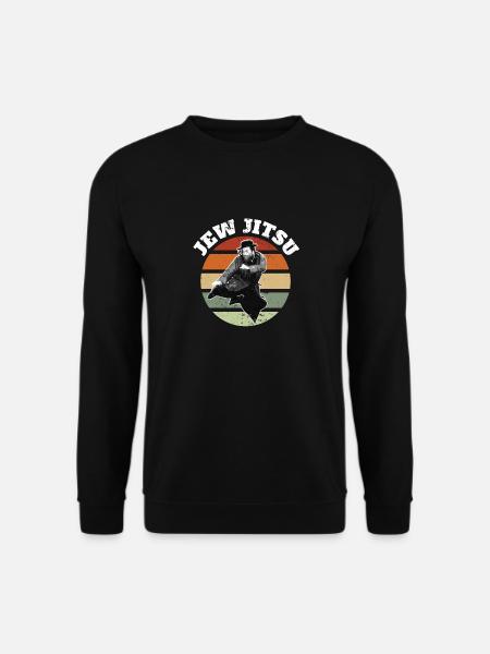 Jew Jitsu Funny Jewish Rabbi Martial Arts BJJ Jiu - Unisex Pullover - Schwarz
