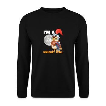 I'm A Knight Owl Enthusiast Bird Lover Nocturnal B - Unisex Pullover - Schwarz - Vorne - Alina (178cm) & Michal (187cm)