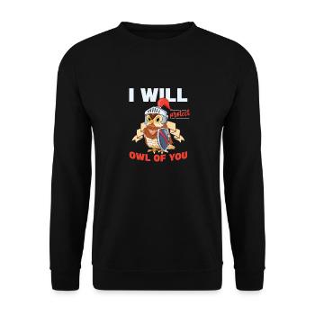 Je protégerai Hibou pour toi Ornithologue - Sweat-shirt Unisexe - noir - Devant - Alina (178cm) & Michal (187cm)