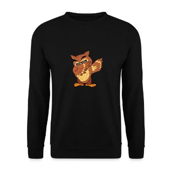 Cool Dabbing Owl Birds Of Prey Nocturnal Owl - Unisex Pullover - Schwarz - Vorne - Alina (178cm) & Michal (187cm)