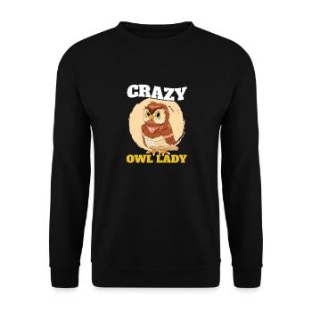 Owl Lady Owl Fan Owlet Nocturnal Bird Ornithologis - Unisex Sweatshirt - black - Front - Alina (178cm) & Michal (187cm)