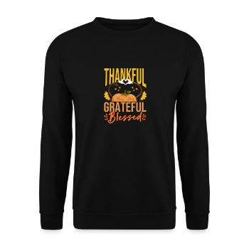 Pumpkin Thankful Grateful Sped Teacher Autumn - Unisex Sweatshirt - black - Front - Alina (178cm) & Michal (187cm)