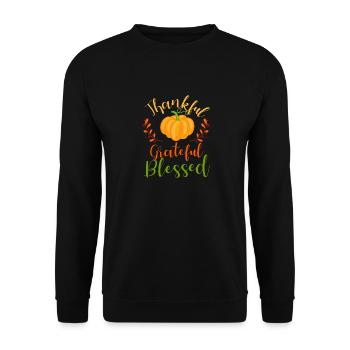Kürbis Dankbar Dankbar Gesegnet Sped Lehrer Herbst - Unisex Pullover - Schwarz - Vorne - Alina (178cm) & Michal (187cm)