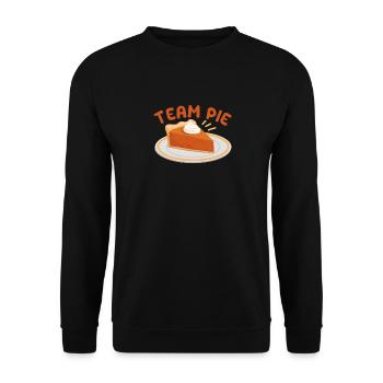 Team Pie Pumpkin Thanksgiving Day Pilgrim Autumn - Unisex Pullover - Schwarz - Vorne - Alina (178cm) & Michal (187cm)