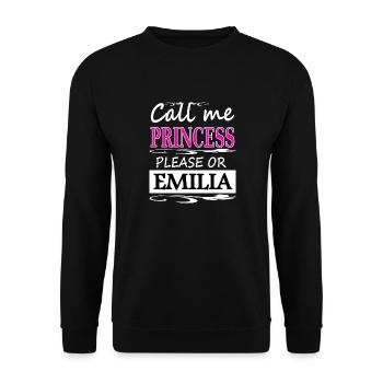 I'm Emilia, my name is Emilia Gift Idea - Unisex Sweatshirt - black - Front - Alina (178cm) & Michal (187cm)