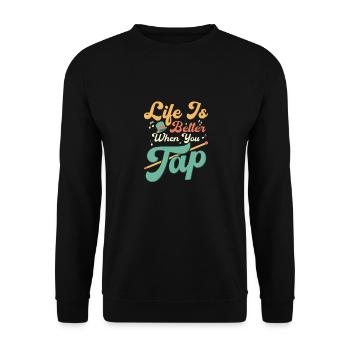 La vie est meilleure quand vous claquettez Danse à claquettes Danseur de claquettes - Sweat-shirt Unisexe - noir - Devant - Alina (178cm) & Michal (187cm)