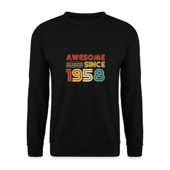 Vintage 1958 65th Birthday 65 Years of Strength - Unisex Sweatshirt - black - Front - Alina (178cm) & Michal (187cm)