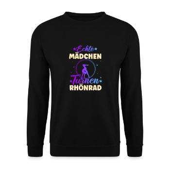 Turnen Rhönrad Gymnsatik Turntrainer Sportverein T - Unisex Pullover - Schwarz - Vorne - Alina (178cm) & Michal (187cm)