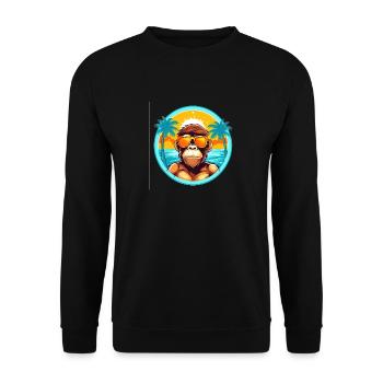 Beach Life with a Monkey Twist: Eye-Catching Summe - Unisex Sweatshirt - black - Front - Alina (178cm) & Michal (187cm)