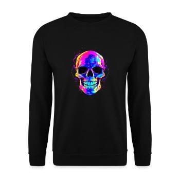Crâne coloré: crâne coloré sombre et alternatif - Sweat-shirt Unisexe - noir - Devant - Alina (178cm) & Michal (187cm)