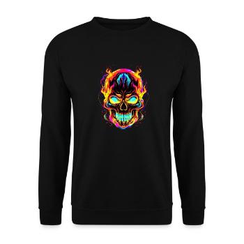 Edgy and Alternative: Gothic Skull - Unisex Sweatshirt - black - Front - Alina (178cm) & Michal (187cm)