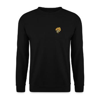 Funny Yellow Sunflower Patch Humor Floral Flowers - Unisex Sweatshirt - black - Front - Alina (178cm) & Michal (187cm)