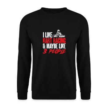 Go Kart Racing Karting Karting - Unisex Sweatshirt - black - Front - Alina (178cm) & Michal (187cm)