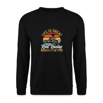 Go Kart Racing Karting Karting - Unisex Sweatshirt - black - Front - Alina (178cm) & Michal (187cm)