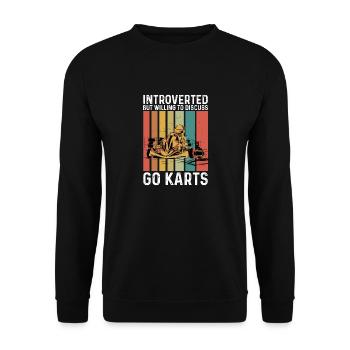 Go Kart Racing Karting Karting - Unisex Sweatshirt - black - Front - Alina (178cm) & Michal (187cm)