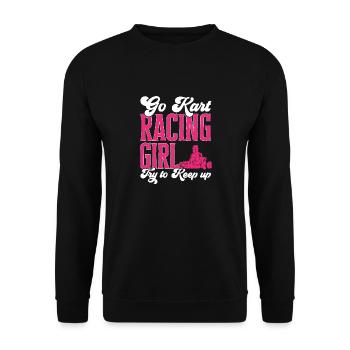 Go Kart Rennen Kartsport Karting - Unisex Pullover - Schwarz - Vorne - Alina (178cm) & Michal (187cm)