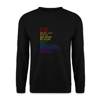 La science de la Gay Pride est une vraie Black Lives Matter - Sweat-shirt Unisexe - noir - Devant - Alina (178cm) & Michal (187cm)