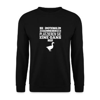 Gans Gänse - Unisex Pullover - Schwarz - Vorne - Alina (178cm) & Michal (187cm)
