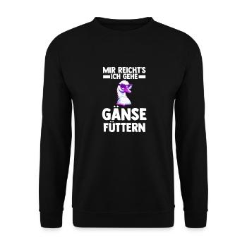 Gans Gänse - Unisex Pullover - Schwarz - Vorne - Alina (178cm) & Michal (187cm)