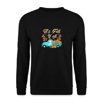 Es ist Herbst ihr Kürbisliebhaber Truck Hallo - Unisex Pullover - Schwarz - Vorne - Alina (178cm) & Michal (187cm)