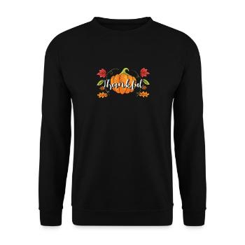 Thankful Happpy Thanksgiving Day Herbst Herbst - Unisex Pullover - Schwarz - Vorne - Alina (178cm) & Michal (187cm)