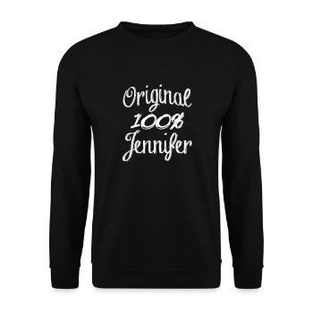 Original 100% Jennifer - Unisex Pullover - Schwarz - Vorne - Alina (178cm) & Michal (187cm)