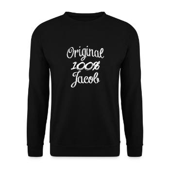 Original 100% Jacob - Unisex Sweatshirt - black - Front - Alina (178cm) & Michal (187cm)