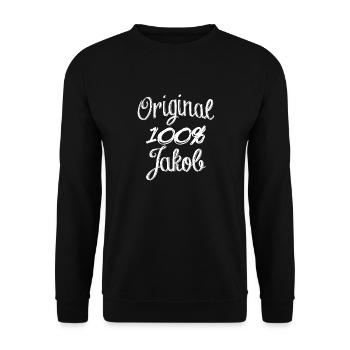 Original 100% Jakob - Unisex Sweatshirt - black - Front - Alina (178cm) & Michal (187cm)