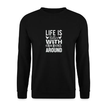 Amateur de poulet Éleveur de poulet - Sweat-shirt Unisexe - noir - Devant - Alina (178cm) & Michal (187cm)