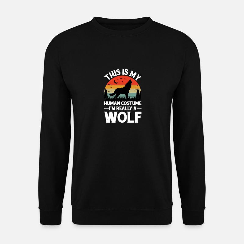 Wolf Animal Wolves Funny Wolf - Unisex Sweatshirt - black